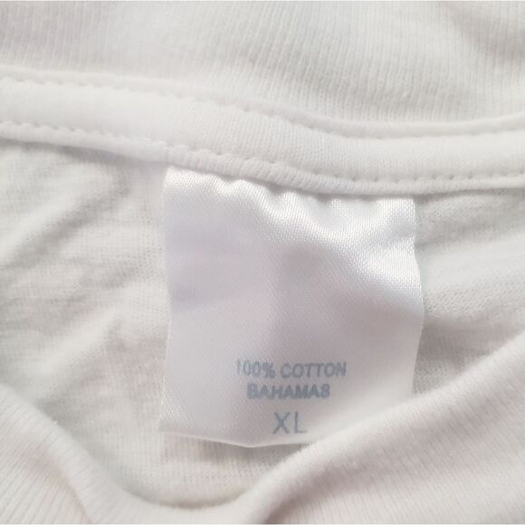 Vintage Y2K Stirrup Cay Bahamas No Stress Short Sleeve T Shirt White Size XL - Picture 6 of 9